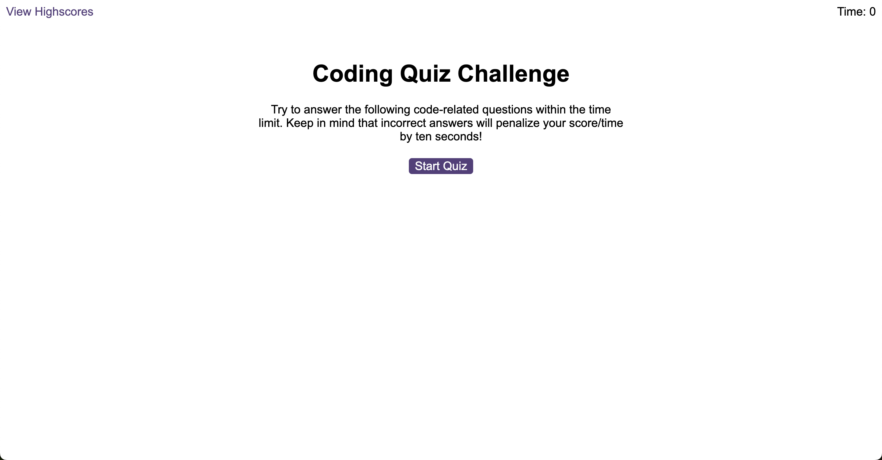 Coding Quiz